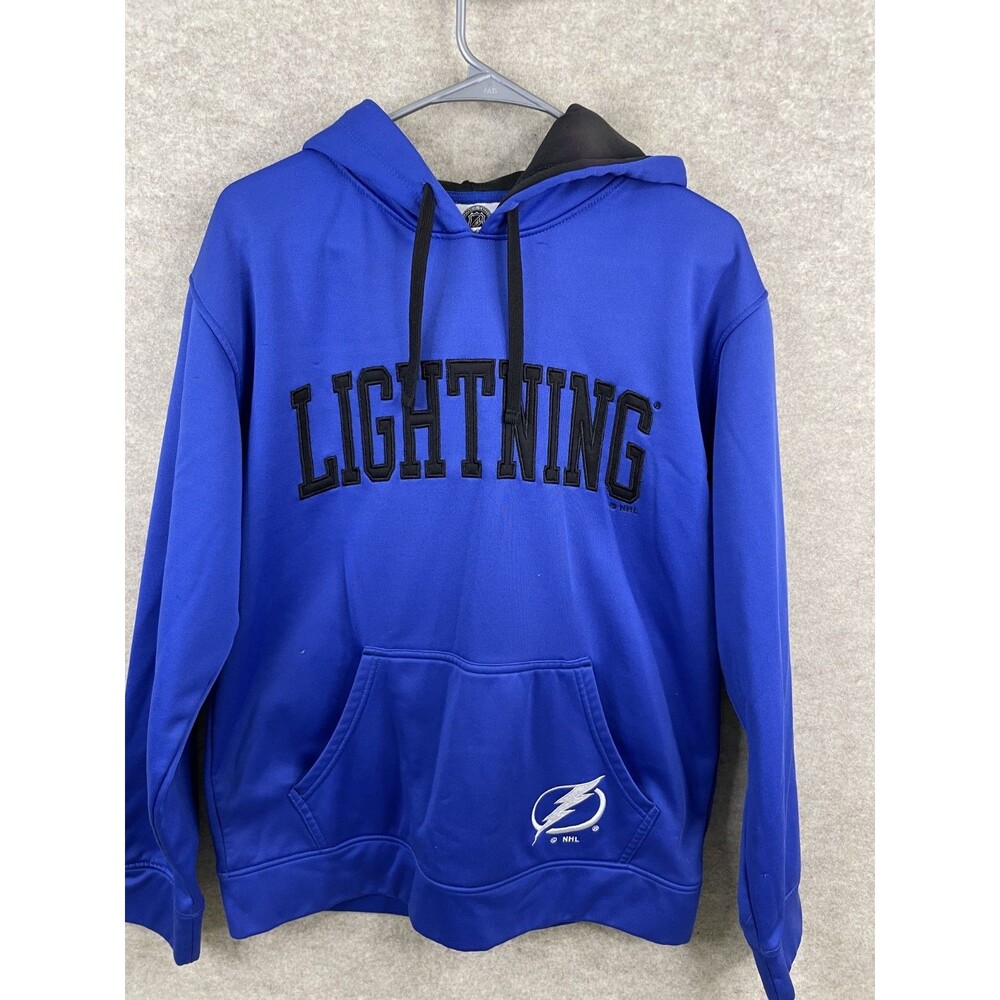 Tampa Bay Lightning Mens Blue NHL Pullover Hoodie Embroidered Hockey